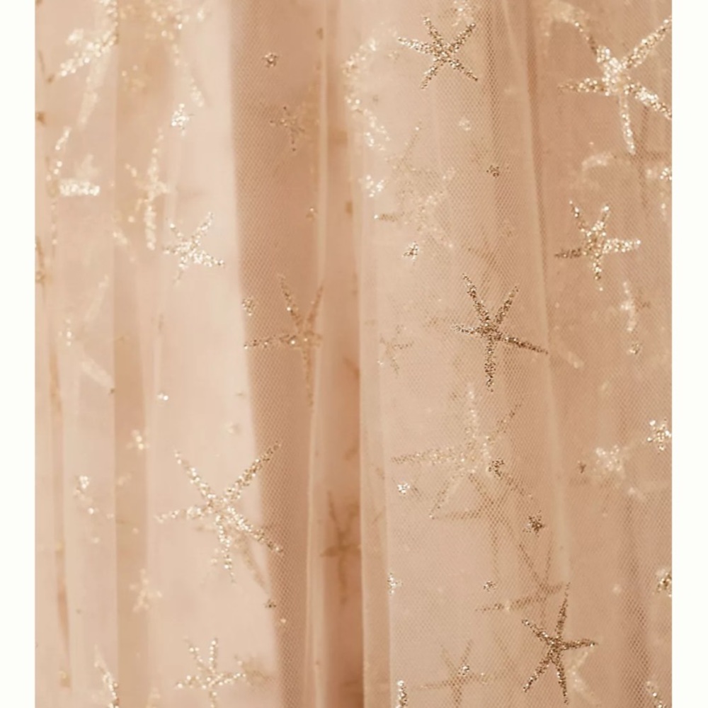 BHLDN Joanna August Rila Ball Gown Tulle Midi Star in Gold Cream Size 2 - Picture 5 of 8